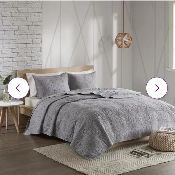 Urban Habitat Mason Coverlet Quilt 3 Piece Set Full/Queen Pillow Shams - Picture 11 of 11